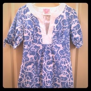 Lilly Pulitzer dress blue monkey print size 4